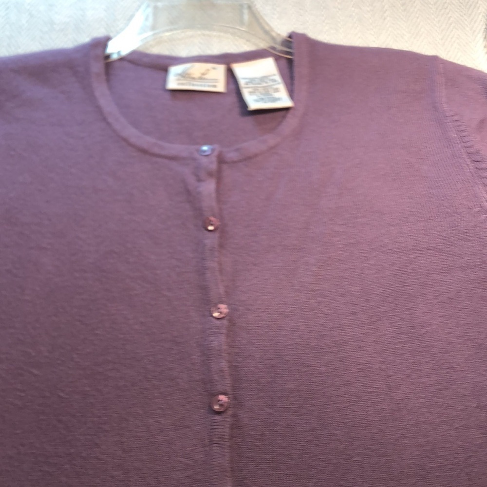 Vintage Kathie Lee Lavender Sz L Pit to Pit 22 3/4” Cardigan Sweater Acylic Soft - Picture 11 of 15